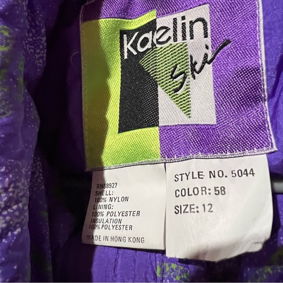 Ski 🎿 Suit!! Vintage Purple and Green Ski Suit - Picture 2 of 13